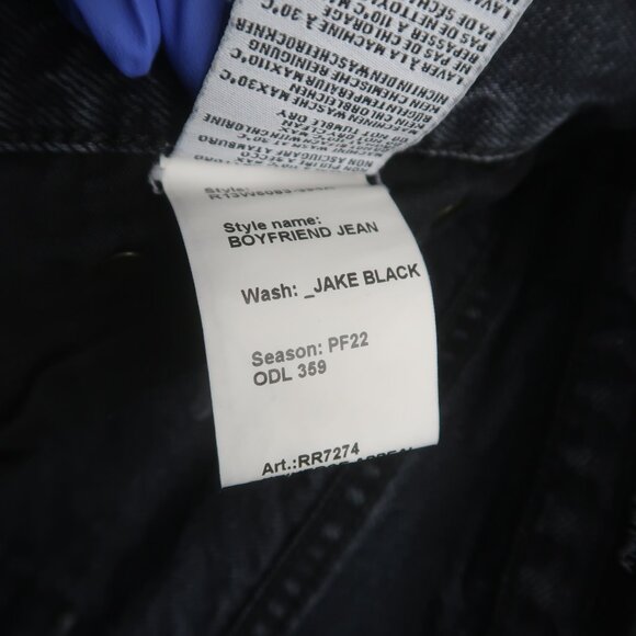R13 Boyfriend Jeans in Jake Black Size 24 - Picture 11 of 16